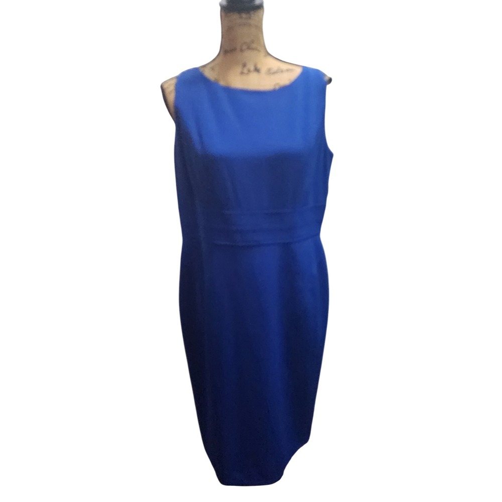 Kasper Celeste Blue Sleeveless‎ Sheath Dress Petite 14P